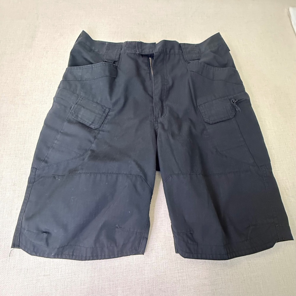 Tactical‎ Pants Mens Black Ripstop Cargo Shorts Size 32 Utility Work Outdoor